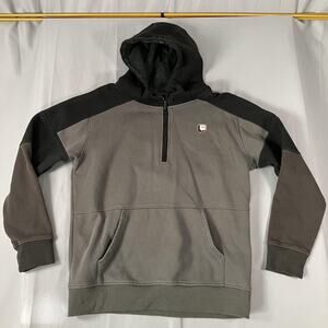 Twitch Hoodie Mens Extra Large‎ Gray Black Quarter Zip Fleece Lined Gaming Logo